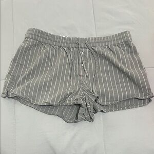 Aerie High Waist Gray Pinstripe pajama Shorts